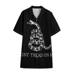 Black And White Gadsden Flag Print Cotton Hawaiian Shirt