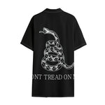 Black And White Gadsden Flag Print Cotton Hawaiian Shirt