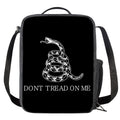 Black And White Gadsden Flag Print Crossbody Lunch Bag