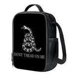 Black And White Gadsden Flag Print Crossbody Lunch Bag