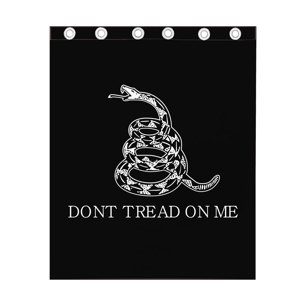 Black And White Gadsden Flag Print Curtain