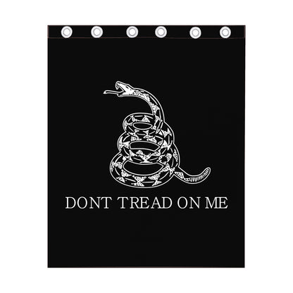 Black And White Gadsden Flag Print Curtain