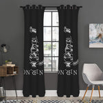 Black And White Gadsden Flag Print Curtain