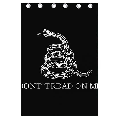 Black And White Gadsden Flag Print Curtain