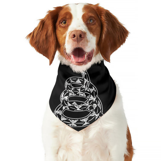 Black And White Gadsden Flag Print Dog Bandana