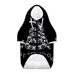 Black And White Gadsden Flag Print Dog Zip Up Hoodie