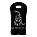 Black And White Gadsden Flag Print Double Neoprene Wine Tote