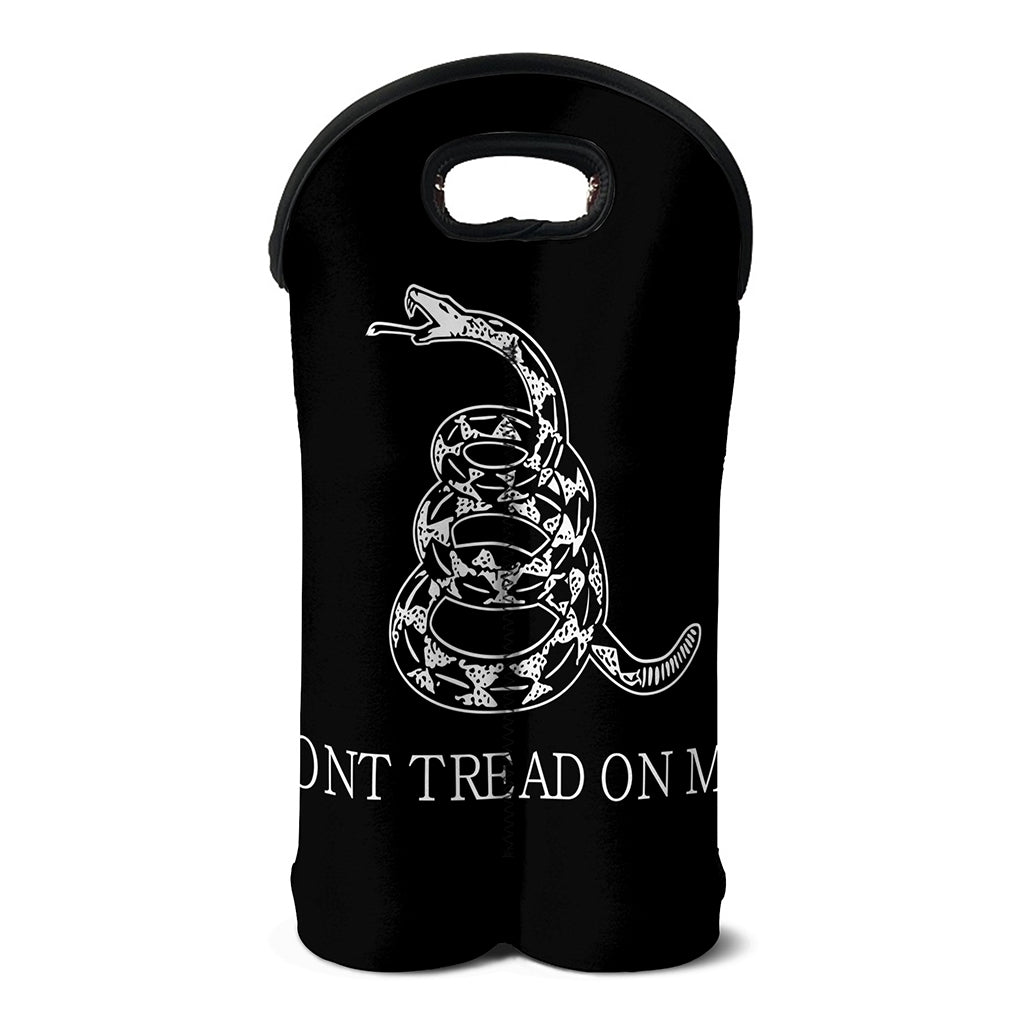 Black And White Gadsden Flag Print Double Neoprene Wine Tote