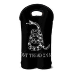 Black And White Gadsden Flag Print Double Neoprene Wine Tote
