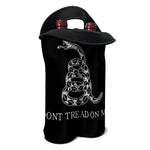 Black And White Gadsden Flag Print Double Neoprene Wine Tote