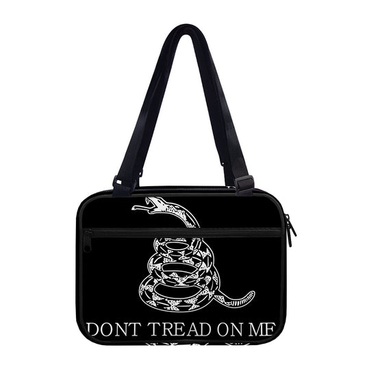 Black And White Gadsden Flag Print Double Strap Bible Bag