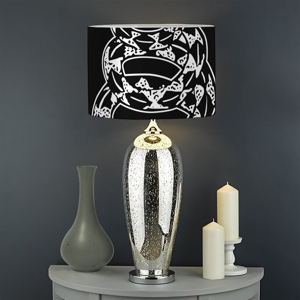 Black And White Gadsden Flag Print Drum Lamp Shade