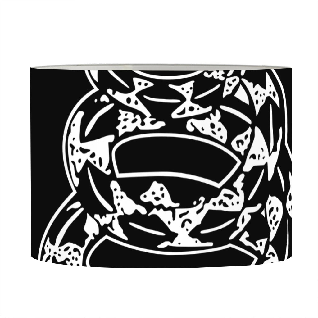 Black And White Gadsden Flag Print Drum Lamp Shade