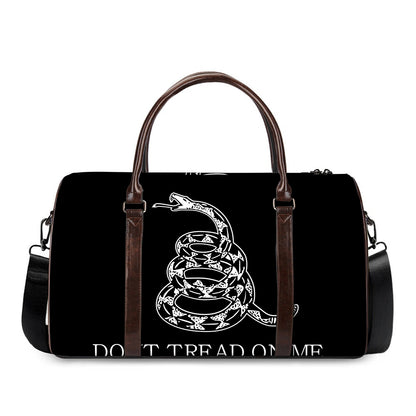 Black And White Gadsden Flag Print Duffle Bag