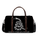 Black And White Gadsden Flag Print Duffle Bag