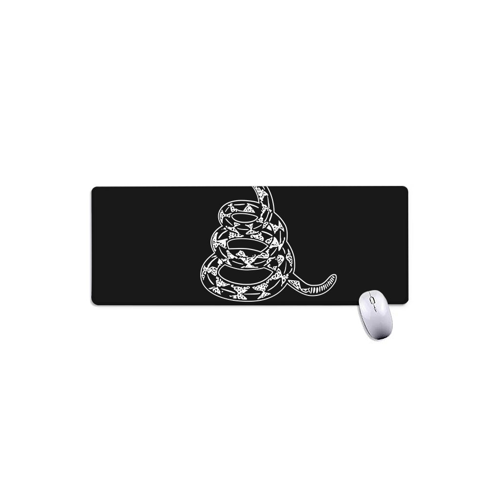 Black And White Gadsden Flag Print Extended Mouse Pad