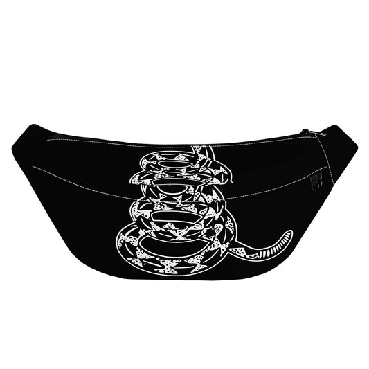 Black And White Gadsden Flag Print Fanny Pack