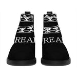 Black And White Gadsden Flag Print Flat Ankle Boots