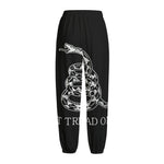 Black And White Gadsden Flag Print Fleece Lined Knit Pants