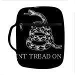 Black And White Gadsden Flag Print Front Pocket Bible Bag