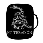 Black And White Gadsden Flag Print Front Pocket Bible Bag
