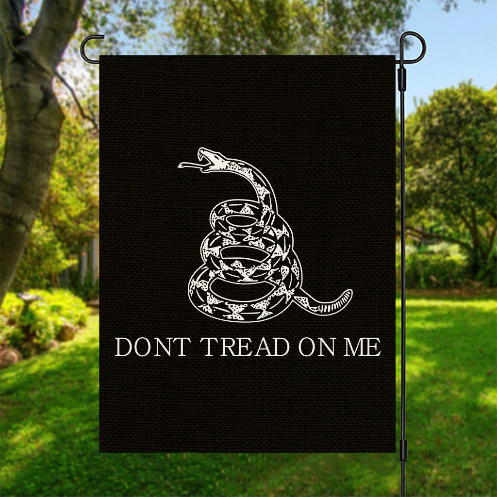 Black And White Gadsden Flag Print Garden Flag