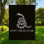 Black And White Gadsden Flag Print Garden Flag