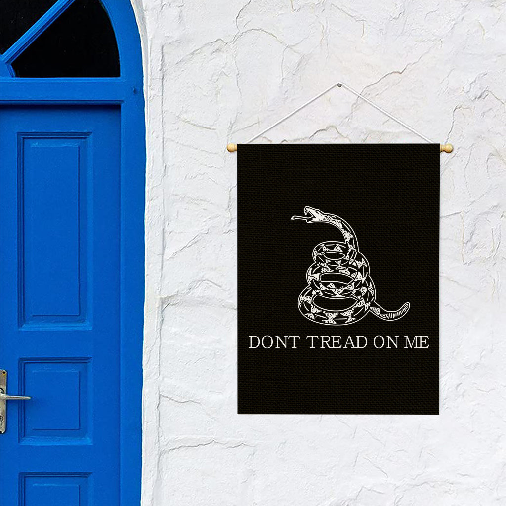 Black And White Gadsden Flag Print Garden Flag