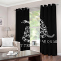Black And White Gadsden Flag Print Grommet Curtains