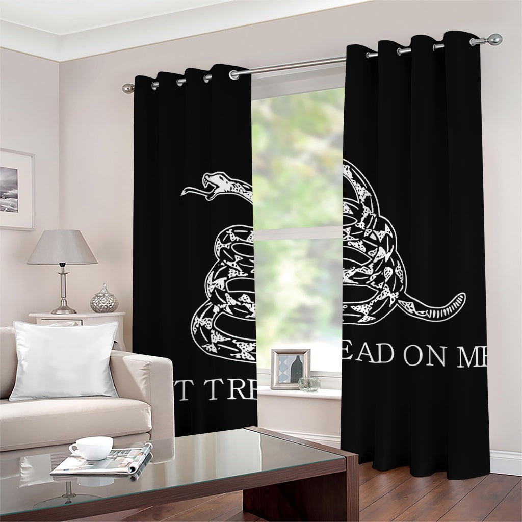 Black And White Gadsden Flag Print Grommet Curtains