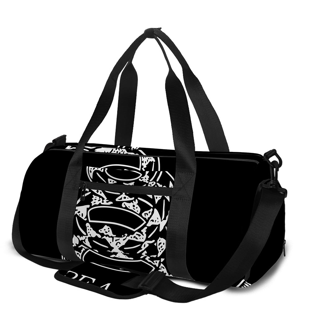 Black And White Gadsden Flag Print Gym Bag
