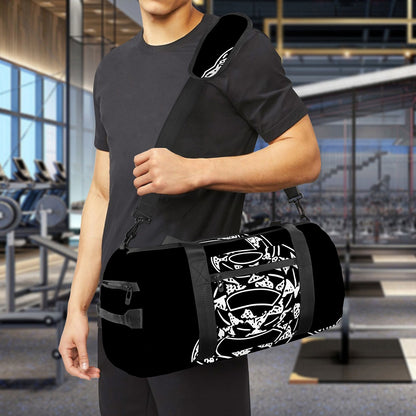 Black And White Gadsden Flag Print Gym Bag