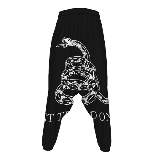 Black And White Gadsden Flag Print Hammer Pants