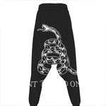 Black And White Gadsden Flag Print Hammer Pants