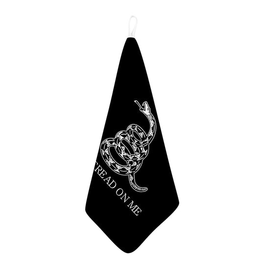 Black And White Gadsden Flag Print Hand Towel