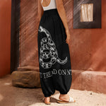Black And White Gadsden Flag Print Harem Pants