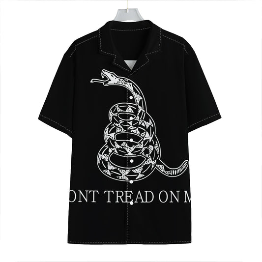 Black And White Gadsden Flag Print Hawaiian Shirt