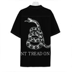 Black And White Gadsden Flag Print Hawaiian Shirt