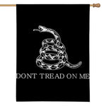 Black And White Gadsden Flag Print House Flag
