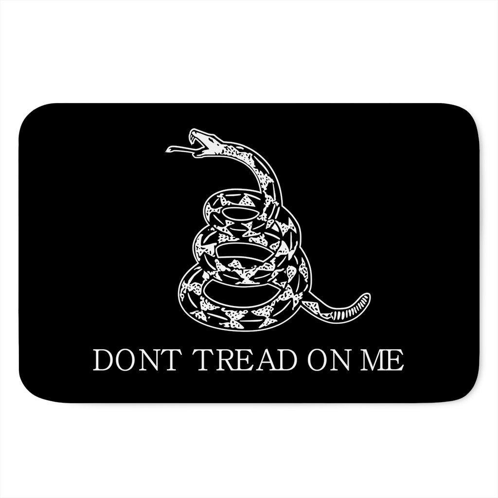 Black And White Gadsden Flag Print Indoor Door Mat
