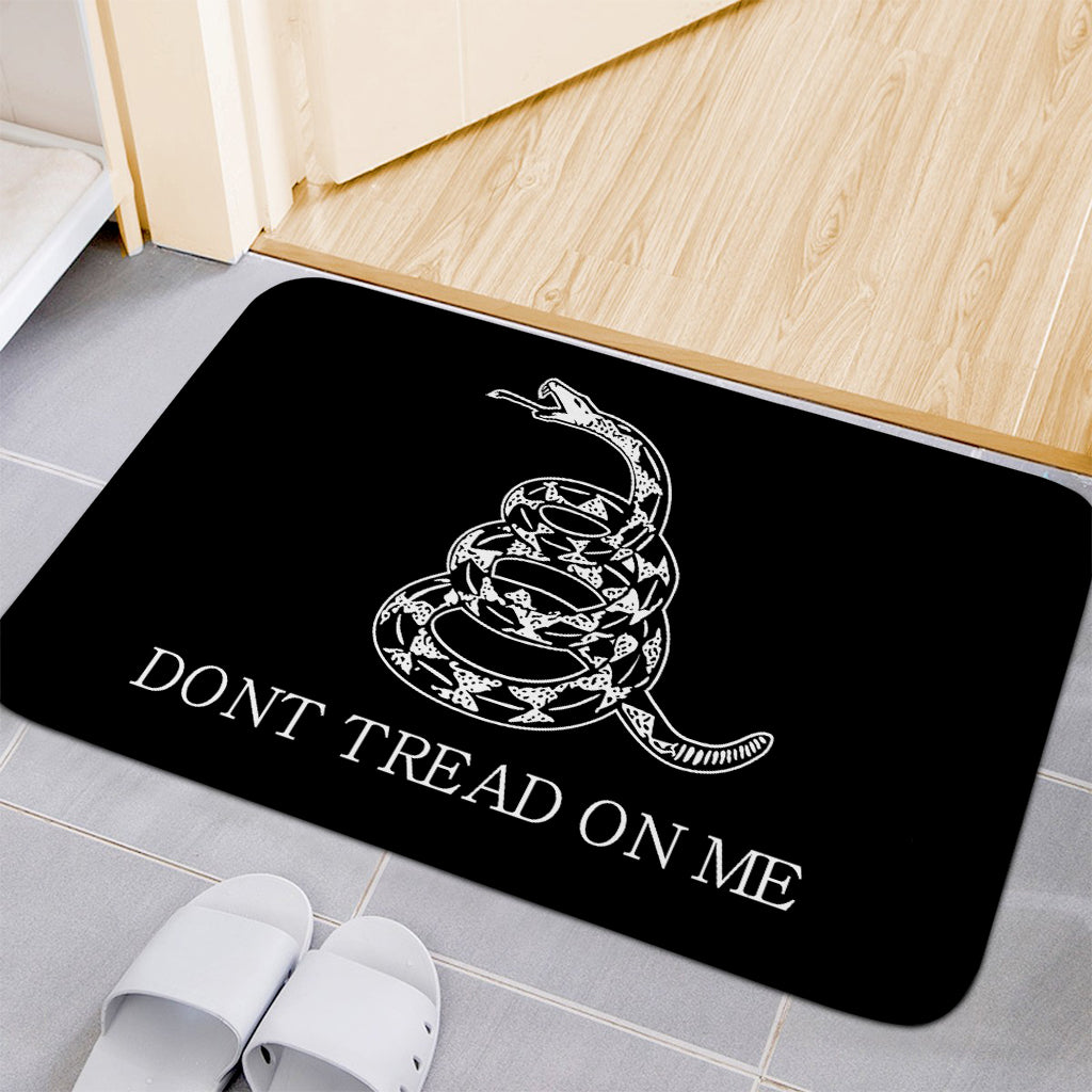 Black And White Gadsden Flag Print Indoor Door Mat
