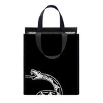 Black And White Gadsden Flag Print Insulated Lunch Tote