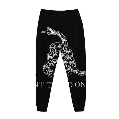 Black And White Gadsden Flag Print Jogger Pants