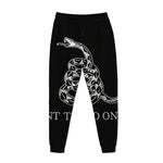 Black And White Gadsden Flag Print Jogger Pants