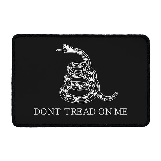 Black And White Gadsden Flag Print Kitchen Mat