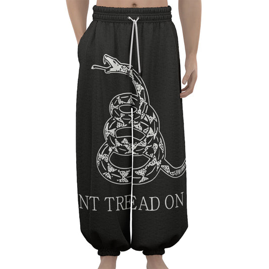 Black And White Gadsden Flag Print Lantern Pants