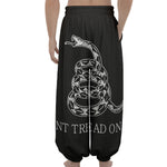 Black And White Gadsden Flag Print Lantern Pants