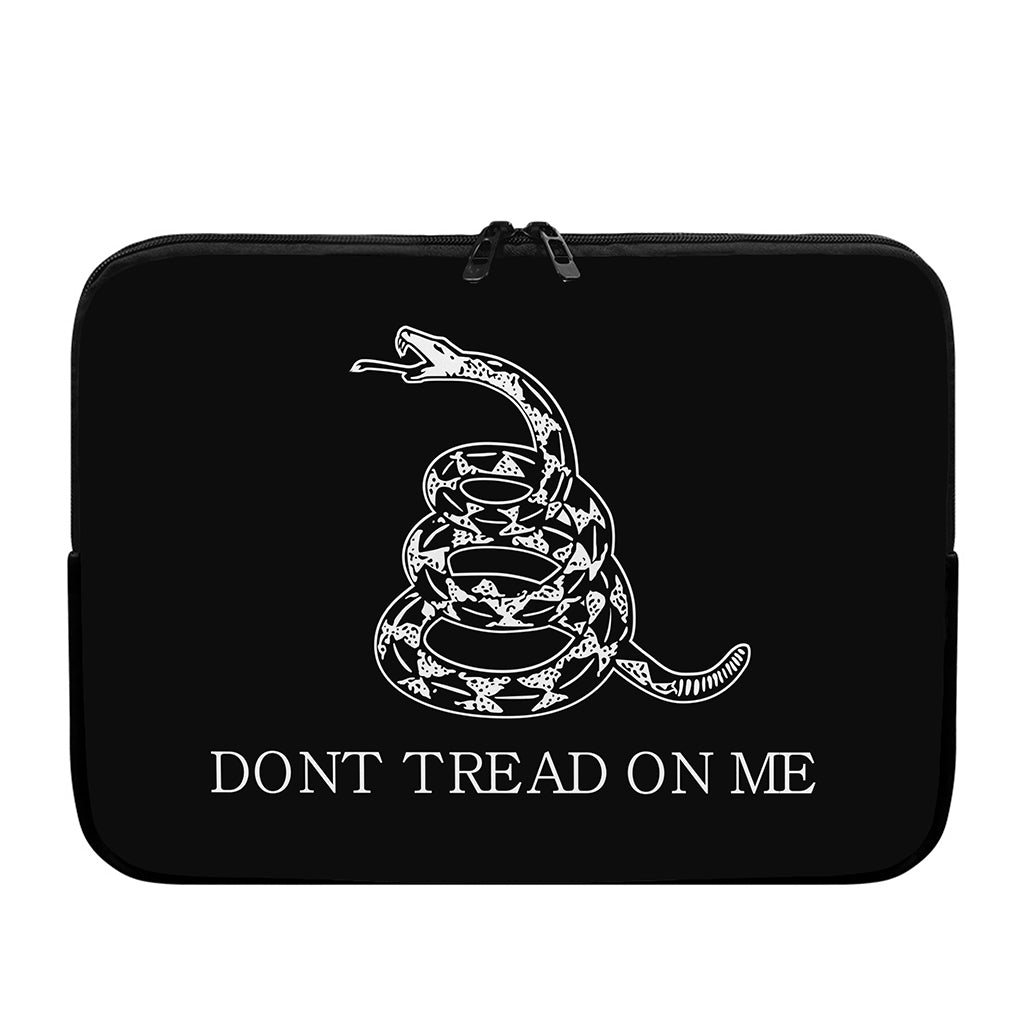 Black And White Gadsden Flag Print Laptop Sleeve
