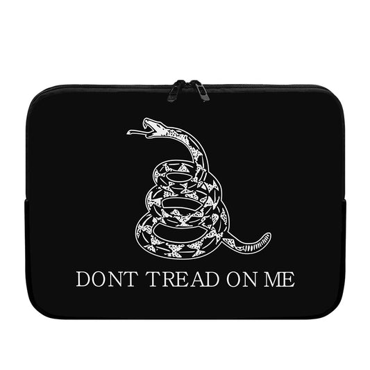 Black And White Gadsden Flag Print Laptop Sleeve