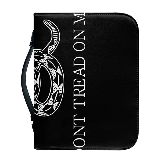 Black And White Gadsden Flag Print Leather Bible Cover